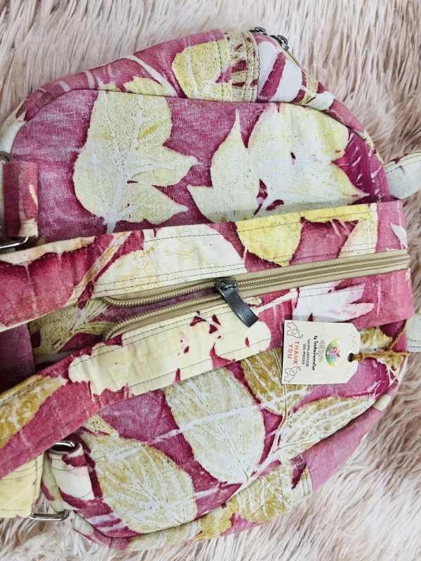 กระเป๋าเป้สะพายหลังพิมพ์ลายใบไม้ ECO PRINT - Image 3